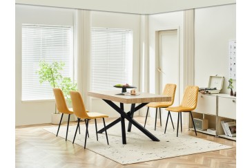 Mesa extensible de salón 140/180x90 con patas metálicas al MEJOR PRECIO