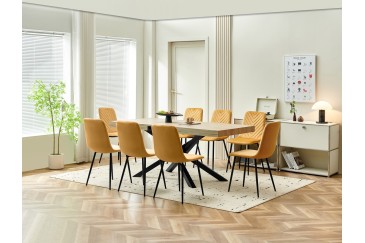 Mesa extensible de salón 140/180x90 con patas metálicas al MEJOR PRECIO