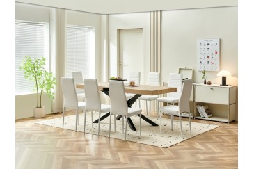 Mesa extensible de salón 140/180x90 con patas metálicas al MEJOR PRECIO