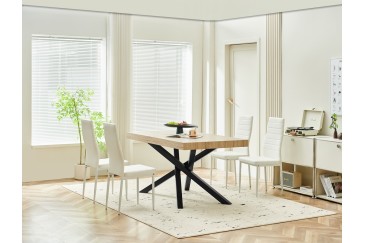 Mesa extensible de salón 140/180x90 con patas metálicas al MEJOR PRECIO
