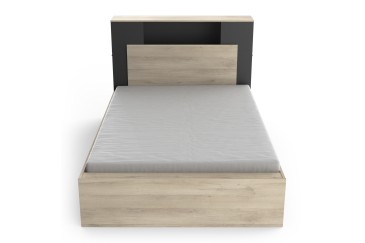 Cama compacta LIFE 140X190/200 Roble y Negro
