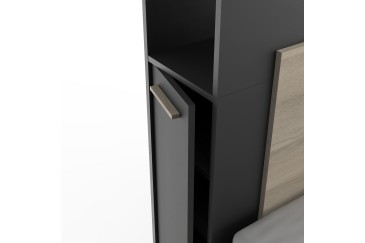 Cama compacta LIFE 140X190/200 Roble y Negro