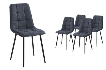 PACK de 1 Mesa de salón extensible + 4 Sillas SAROTO color gris
