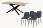 PACK Mesa KRUSS Roble + 4 Sillas SAROTO Gris PACK Mesa KRUSS Roble + 4 Sillas SAROTO Gris