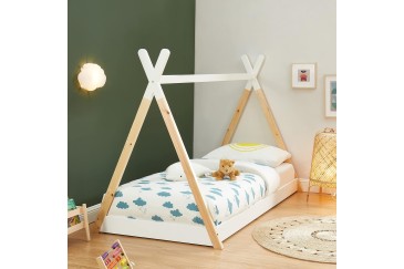 Cama con forma de cabaña + Colchón HR 90x190