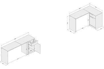 Mesa de escritorio con cajonera blanca Moscou | Compra online