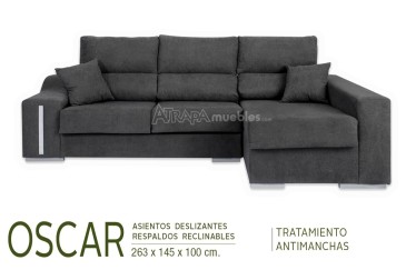 Sofá chaise lounge OSCAR em cinzento escuro ao MELHOR PREÇO