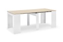Mesa de consola extensível ALLONGO 250 em branco e carvalho
