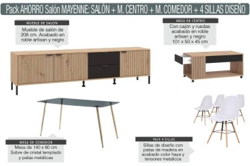 Pack Poupança em mobiliário de sala de estar Avignon em ATRAPAmuebles