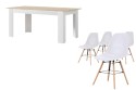 Pack ASTRID Mesa + 4 cadeiras NORDIC branco de design