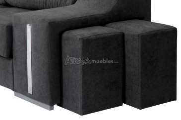 Sofá chaise lounge OSCAR em cinzento escuro ao MELHOR PREÇO