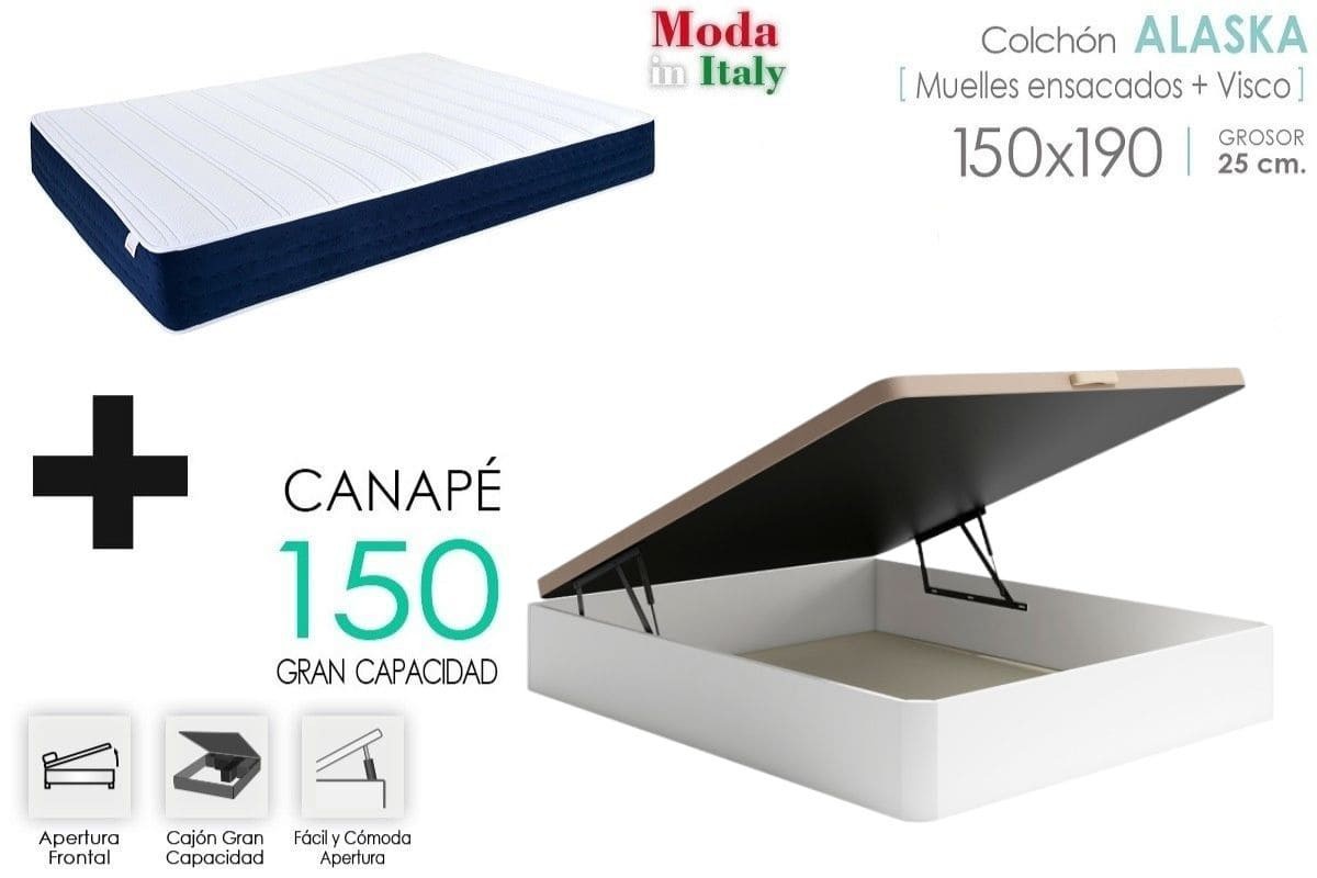 PACK Canapé + Colchón ALASKA 150x190