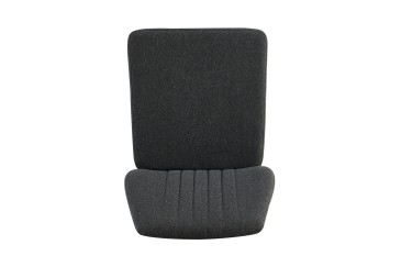 Conjunto de 4 sillas tapizadas en gris oscuro con estructura metálica