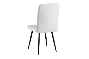 Conjunto de 4 sillas tapizadas en gris con estructura metálica