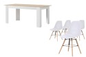 PACK Mesa TUSCANY + 4 Sillas NORDIC Blancas diseño