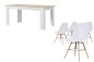 Mesa PACK TUSCANY + 4 cadeiras NORDIC brancas design Mesa PACK TUSCANY + 4 cadeiras NORDIC brancas design