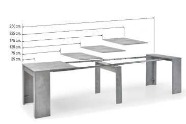 Mesa Consola Extensível ALLONGO 250 Cimento
