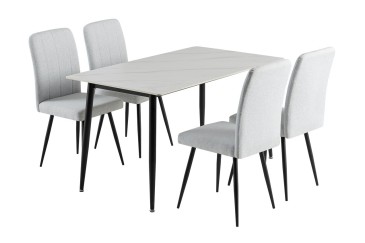 Mesa de jantar retangular 160/200x90 com pernas pretas ao MELHOR PREÇO