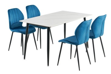 Mesa de jantar retangular 160/200x90 com pernas pretas ao MELHOR PREÇO