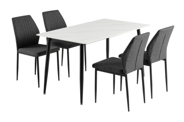 Mesa de jantar retangular 160/200x90 com pernas pretas ao MELHOR PREÇO