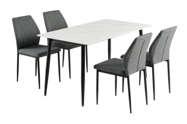 Mesa de jantar retangular 160/200x90 com pernas pretas ao MELHOR PREÇO