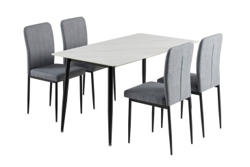 Mesa de jantar retangular 160/200x90 com pernas pretas ao MELHOR PREÇO