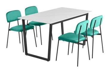 Mesa de jantar retangular 160/200x90 com pernas pretas ao MELHOR PREÇO