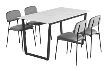 Mesa de jantar retangular 160/200x90 com pernas pretas ao MELHOR PREÇO