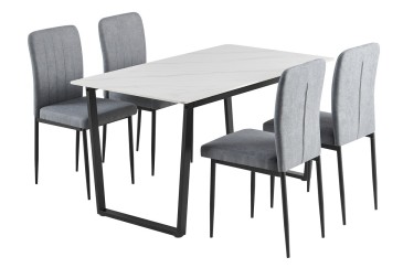 Mesa de jantar retangular 160/200x90 com pernas pretas ao MELHOR PREÇO
