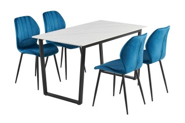 Mesa de jantar retangular 160/200x90 com pernas pretas ao MELHOR PREÇO