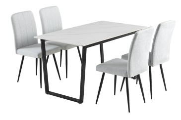 Mesa de jantar retangular 160/200x90 com pernas pretas ao MELHOR PREÇO