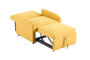 Sillón cama tapizado en color mostaza al MEJOR PRECIO