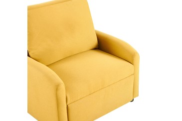 Sillón cama tapizado en color mostaza al MEJOR PRECIO