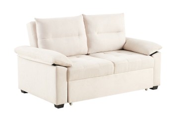 Sofá-cama de 2 Lugares em cor bege ao MELHOR PREÇO