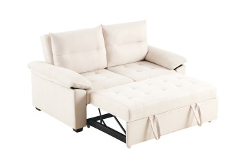Sofá-cama de 2 Lugares em cor bege ao MELHOR PREÇO
