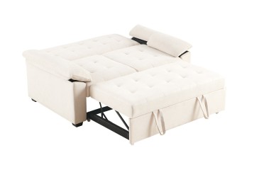 Sofá-cama de 2 Lugares em cor bege ao MELHOR PREÇO