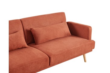 Sofá cama CLIC CLAC em cor terracota ao MELHOR PREÇO