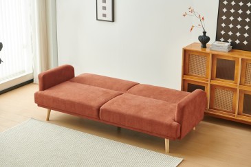 Sofá cama CLIC CLAC em cor terracota ao MELHOR PREÇO