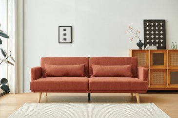Sofá cama CLIC CLAC em cor terracota ao MELHOR PREÇO