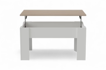 Mesa de centro em carvalho e branco ao MELHOR PREÇO