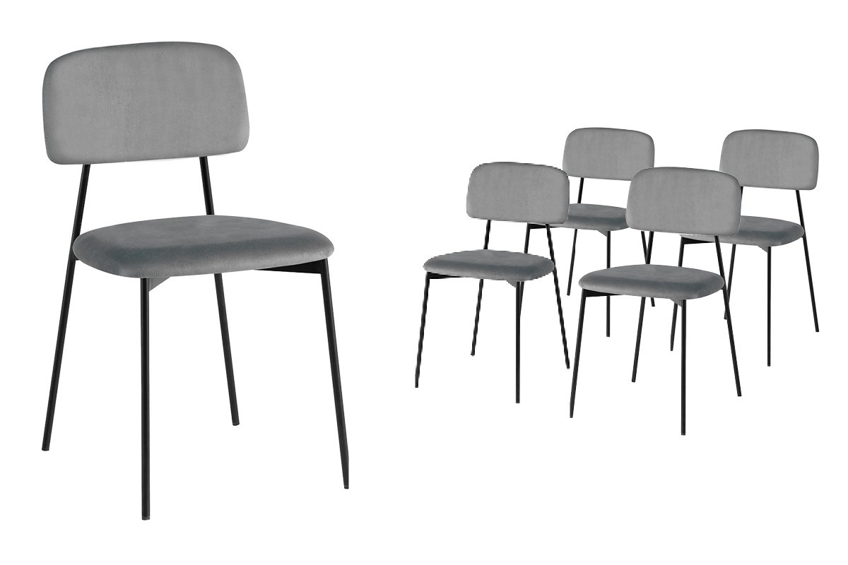 Pack 4 sillas CAPRI Gris Claro Pack 4 sillas CAPRI Gris Claro