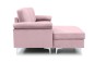 Sofá Chaise longue de 3 Lugares LUSINA Rosa Claro REVERSÍVEL Sofá Chaise longue de 3 Lugares LUSINA Rosa Claro REVERSÍVEL