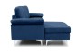 Sofá Chaise longue de 3 Lugares LUSINA Azul REVERSÍVEL