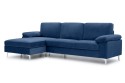 Sofá Chaise longue de 3 Lugares LUSINA Azul REVERSÍVEL