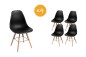 Pack 4 cadeiras NORDIC pretas design Pack 4 cadeiras NORDIC pretas design