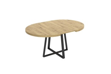 Mesa de salón circular extensible con patas metálicas al MEJOR PRECIO