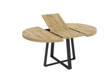 Mesa de salón circular extensible con patas metálicas al MEJOR PRECIO