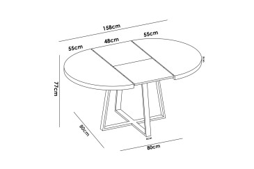 Mesa de salón circular extensible con patas metálicas al MEJOR PRECIO