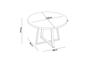 Mesa de salón circular extensible con patas metálicas al MEJOR PRECIO