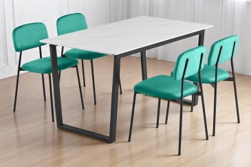 Mesa de jantar retangular 160/200x90 com pernas pretas ao MELHOR PREÇO
